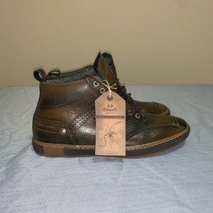 Cycleur De Luxe Brown Leather Wool Lining Hi Top Sneaker Boot - New with…